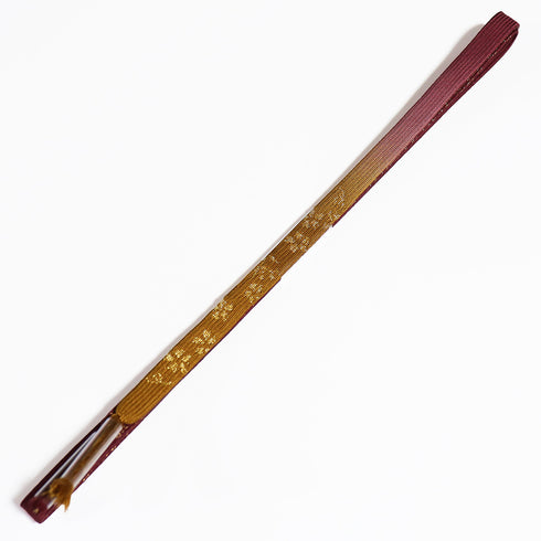 帯締め・帯揚げセット リサイクル お洒落 平組紐 ちりめん レッド 正絹 新品・未使用品 部分絞り 花柄