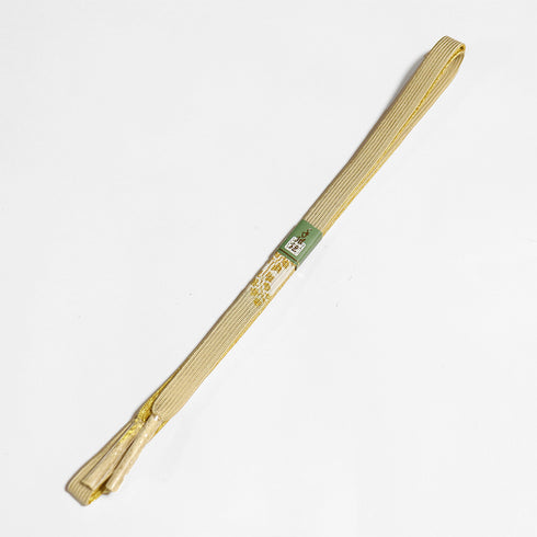 帯締め・帯揚げセット リサイクル お洒落 平組紐 ちりめん ブラウン 正絹 新品・未使用品 ぼかし 花柄