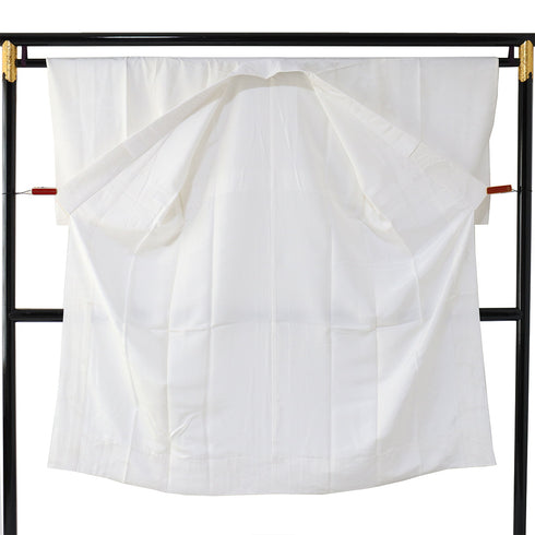 長襦袢 リサイクル 長襦袢 身丈130.7cm 裄64.6cm 袷 雲取り柄 地紋 ホワイト Mサイズ しつけ糸 正絹 Aランク