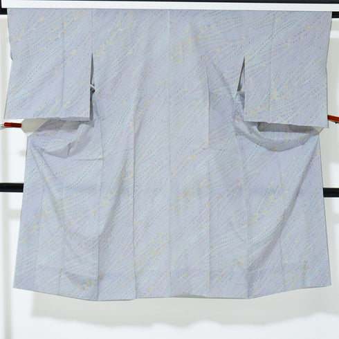 長襦袢 リサイクル 長襦袢 身丈125.6cm 裄65.2cm 袷 枝葉文 箔 パープル Mサイズ お洒落 しつけ糸 正絹 袖無双 Sランク