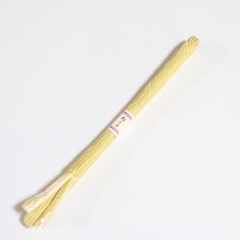 帯締め・帯揚げセット リサイクル 手組紐 ちりめん アイボリー 正絹 新品・未使用品 格子に和柄模様