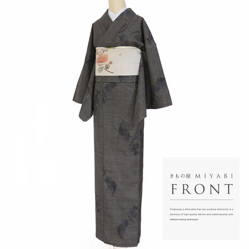 紬 リサイクル 身丈170.5cm 裄67.8cm 袷 蝶柄 ブラウン LLサイズ お洒落 カジュアル 証紙 しつけ糸 正絹 広衿 Sランク