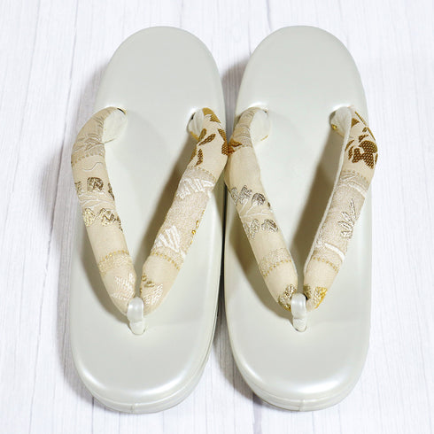 草履 新品 お洒落 ホワイト 新品・未使用品 山口美術織物館監修