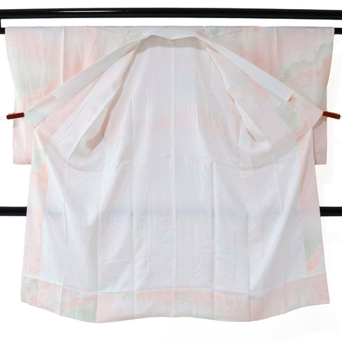 長襦袢 リサイクル 長襦袢 身丈123cm 裄64.4cm 袷 垂れ桜柄 地紋 ぼかし ピンク Sサイズ お洒落 正絹 Sランク