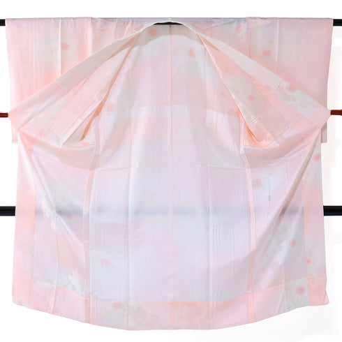 長襦袢 リサイクル 長襦袢 身丈124.8cm 裄62.4cm 袷 居敷当て付き 地紋 ピンク SSサイズ 不明 袖無双 Sランク