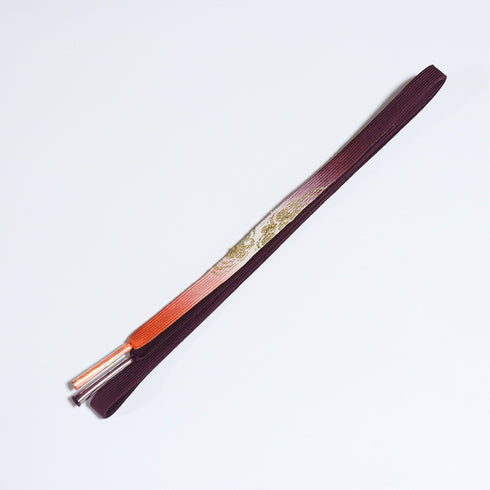 帯締め・帯揚げセット リサイクル お洒落 平組紐 ちりめん パープル 正絹 新品・未使用品 柳粋庵