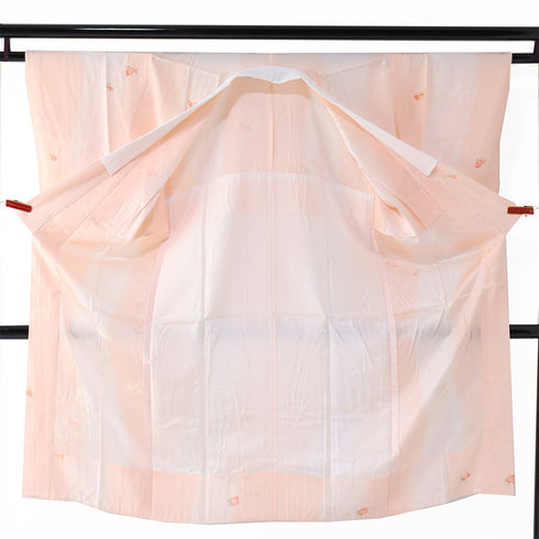 長襦袢 リサイクル 長襦袢 身丈131cm 裄62.6cm 袷 薔薇柄 地紋 ぼかし 居敷当て付き ピンク Sサイズ お洒落 正絹 Sランク