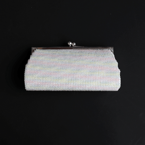 ビーズバック リサイクル 小銭入れセット お洒落 カジュアル 横幅21.5cm 高さ14cm マチ5cm Aランク 和装小物 ET-199