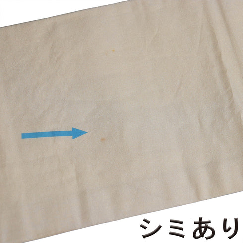 名古屋帯 リサイクル 帯丈355cm 六通 花柄 蝶柄 刺繍 ベージュ Sサイズ 正絹 Aランク お洒落