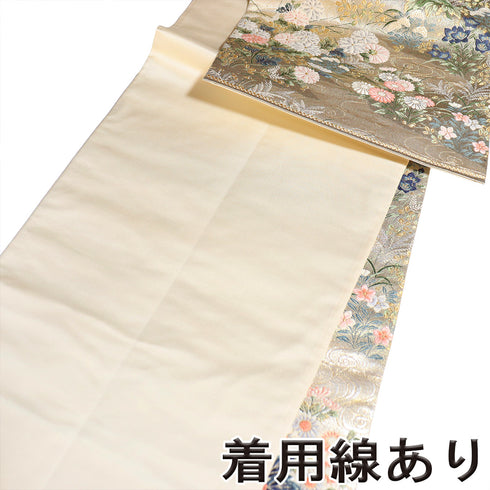 袋帯 リサイクル 帯丈424cm 六通 牡丹柄 桔梗柄 花柄 西陣織1263 ゴールド Sサイズ 正絹 Sランク フォーマル セミフォーマル