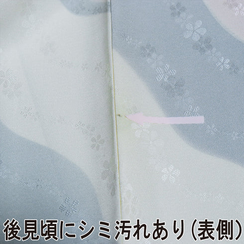 小紋 リサイクル 身丈150.8cm 裄64.5cm 単衣 小花柄 地紋 多色 Sサイズ お洒落 しつけ糸 正絹 広衿 Sランク