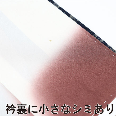 紬 リサイクル 身丈155cm 裄62.4cm 袷 花柄 ネイビー Sサイズ カジュアル お洒落 正絹 広衿 Sランク