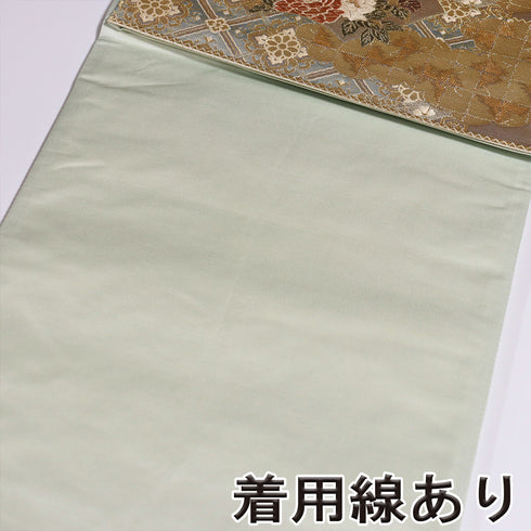 袋帯 リサイクル 帯丈436cm 六通 道長扇面小袖文 ゴールド Mサイズ 正絹 Sランク フォーマル セミフォーマル