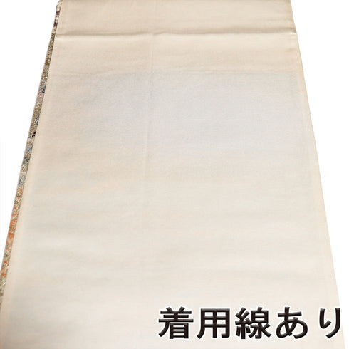 袋帯 リサイクル 帯丈444cm 六通 華文柄 ゴールド Mサイズ 正絹 Sランク フォーマル セミフォーマル