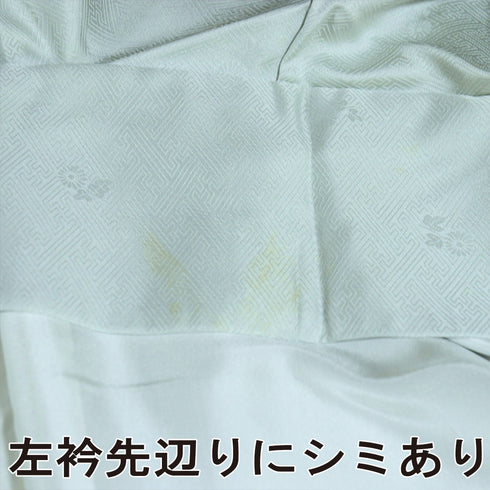 訪問着 リサイクル 身丈159.2cm 裄68.4cm 袷 牡丹に花丸柄 金駒刺繍 箔 ブルー Mサイズ セミフォーマル 正絹 広衿 Aランク