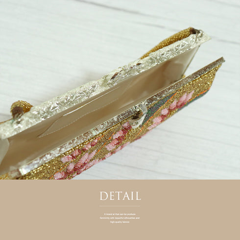 バッグ リサイクル ゴールド ビーズ Aランク 花柄