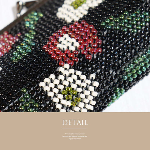 ビーズバック 花柄 お洒落 カジュアル 横幅20cm 高さ10cm マチ4cm Aランク 和装小物 ZO-47