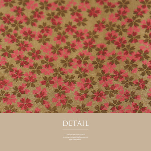 長襦袢 リサイクル 長襦袢 身丈132.7cm 裄66cm 袷 小花柄 地紋 刺繍衿 オレンジ Mサイズ 正絹 Sランク