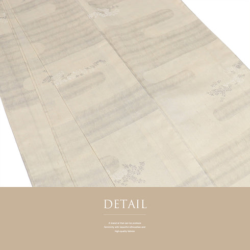 小紋 リサイクル 夏着物 身丈173.3cm 裄70.4cm 夏物 小花 エ霞 薄物 ベージュ LLサイズ カジュアル 不明 広衿 Aランク