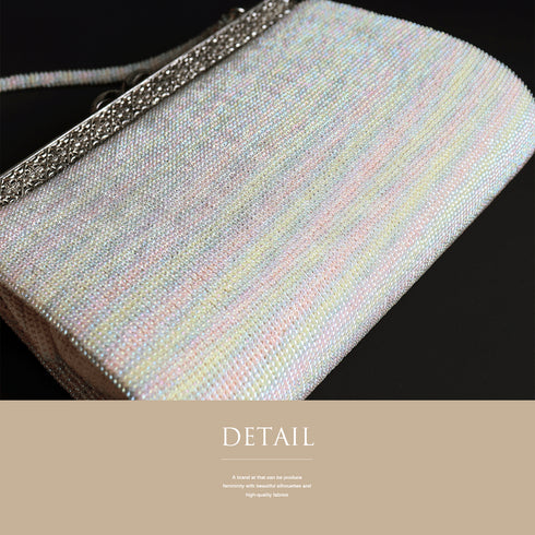 ビーズバック リサイクル 小銭入れセット お洒落 カジュアル 横幅21.5cm 高さ14cm マチ5cm Aランク 和装小物 ET-199