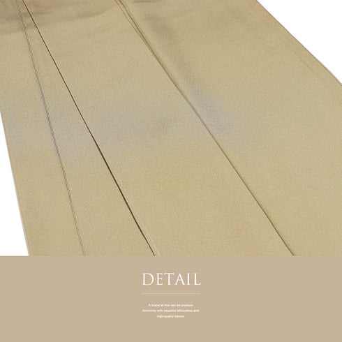 色無地 リサイクル 身丈167cm 裄66.4cm 袷 ブラウン LLサイズ セミフォーマル 一つ紋 しつけ糸 正絹 広衿 地紋なし 新品・未使用品