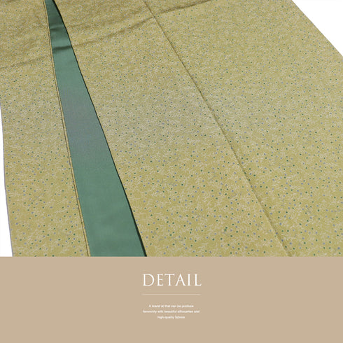 小紋 リサイクル 身丈161.5cm 裄64cm 袷 小花柄 イエロー Lサイズ お洒落 カジュアル 正絹 広衿 Sランク