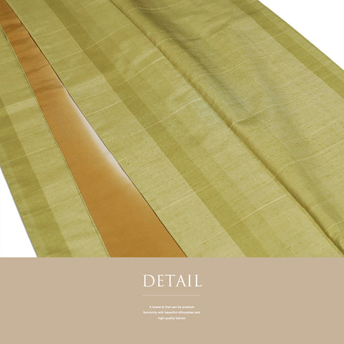 紬 リサイクル 身丈165cm 裄65.8cm 袷 縦ぼかし柄 信州紬 グリーン Lサイズ お洒落 カジュアル 証紙 正絹 広衿 Sランク