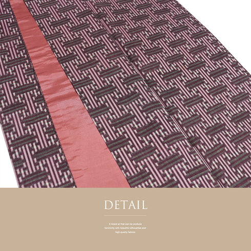 小紋 リサイクル 身丈153cm 裄64cm 袷 絣模様 アンティーク パープル Sサイズ カジュアル 木綿 洗える着物 広衿 Sランク