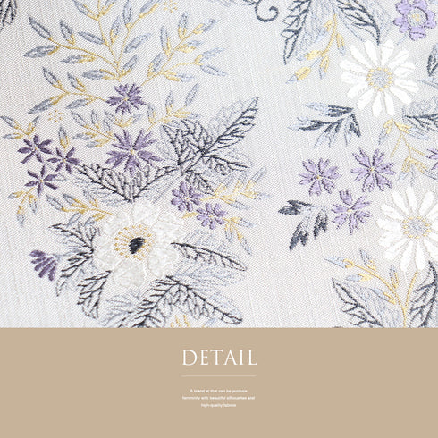 袋帯 リサイクル 帯丈440cm 六通 花柄 刺繍 しょうはなの世界 アイボリー Mサイズ 正絹 Sランク セミフォーマル お洒落