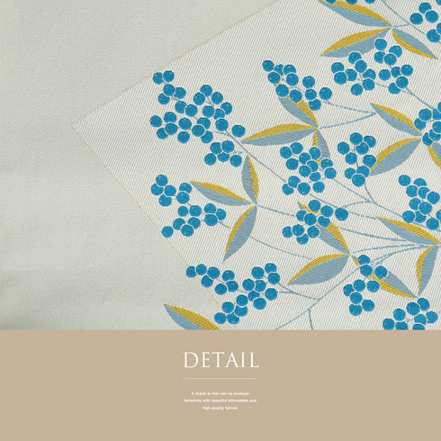 名古屋帯 リサイクル 帯丈362cm 全通 八寸 植物柄 グレー Mサイズ ポリエステル Sランク カジュアル お洒落