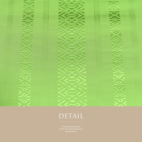 名古屋帯 リサイクル 帯丈363.5cm 全通 献上柄 本場筑前 グリーン Mサイズ 正絹 新品・未使用品 カジュアル