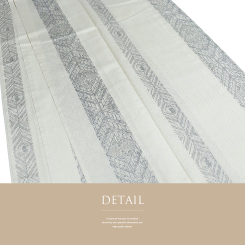 紬 リサイクル 身丈153cm 裄62.2cm 夏紬 絣模様 プリント柄 透け物 ホワイト Sサイズ お洒落 カジュアル ポリエステル 広衿 Sランク