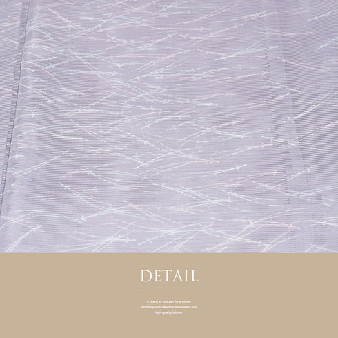 小紋 リサイクル 夏着物 身丈156.8cm 裄64.8cm 絽 松葉柄 パープル Mサイズ お洒落 ポリエステル 洗える着物 広衿 Sランク