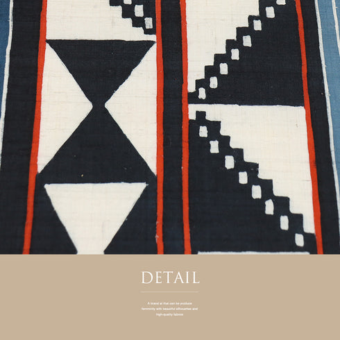 名古屋帯 リサイクル 帯丈367cm 六通 幾何学柄 紬 多色 Mサイズ 正絹 Sランク お洒落 カジュアル