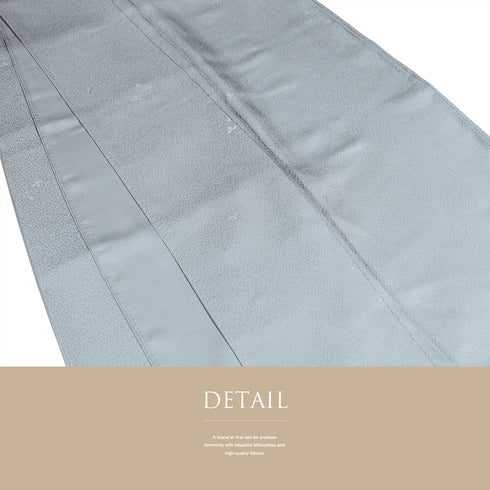 色無地 リサイクル 身丈162.2cm 裄67.2cm 袷 グレー Lサイズ フォーマル お洒落 三つ紋 しつけ糸 正絹 広衿 地紋あり Sランク