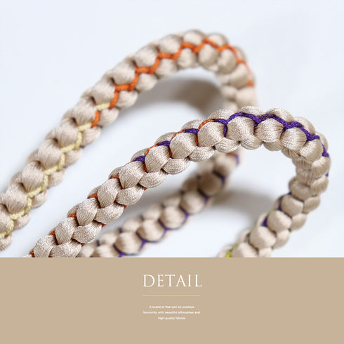 帯締め リサイクル カジュアル 丸組紐 ベージュ 正絹 新品・未使用品