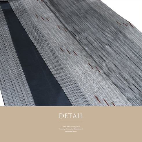 紬 リサイクル 身丈160.2cm 裄64cm 袷 白鷹山 ぜんまい糸 縞柄 パールトーン加工 グレー Mサイズ お洒落 カジュアル 証紙 しつけ糸 正絹 広衿 Sランク