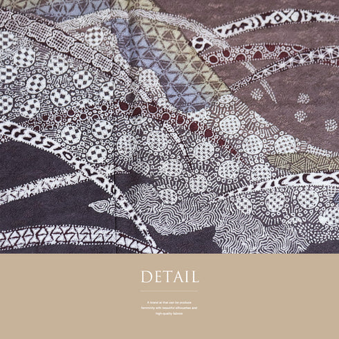 訪問着 リサイクル 身丈157.7cm 裄65.2cm 袷 地紋 名霜鳥忍 ゆったりサイズ パープル Mサイズ お洒落 しつけ糸 正絹 広衿 Sランク