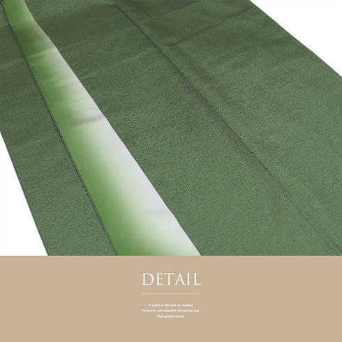 大島紬 リサイクル 身丈160.5cm 裄64.8cm 袷 染大島紬 氷割山文 利休趣 都喜ヱ門 グリーン Lサイズ お洒落 落款 証紙 一つ紋 正絹 広衿 Aランク