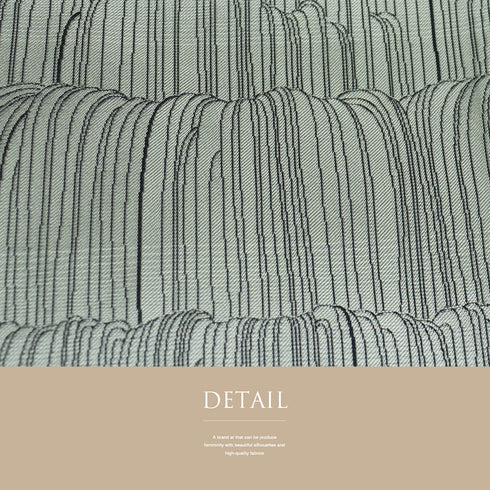 袋名古屋帯 リサイクル 帯丈372cm 全通 幾何学模様 グリーン Mサイズ ポリエステル Sランク カジュアル お洒落