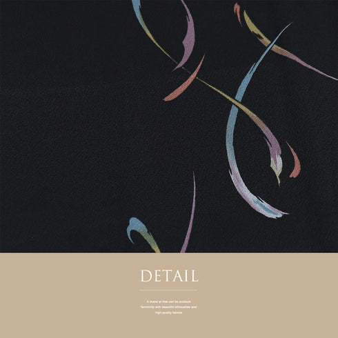 小紋 リサイクル 身丈159.5cm 裄70.4cm 袷 ブラック Mサイズ お洒落 カジュアル 正絹 広衿 Sランク