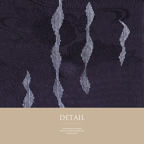 帯揚げ リサイクル お洒落 ちりめん 正絹 パープル 流水や菊の地紋柄 新品・未使用品 AG-1247