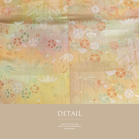 道中着 リサイクル 身丈93cm 裄63.6cm 袷 松竹梅柄 オレンジ Sサイズ お洒落 不明 Sランク