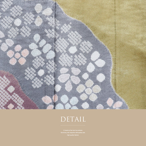 訪問着 リサイクル 身丈159cm 裄65cm 袷 観世水 花柄 部分絞り ベージュ サイズ セミフォーマル お洒落 一つ紋 正絹 広衿 Sランク