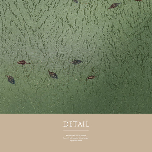 帯揚げ リサイクル お洒落 ちりめん 正絹 グリーン 葉柄 ぼかし 地紋 新品・未使用品 AG-1241