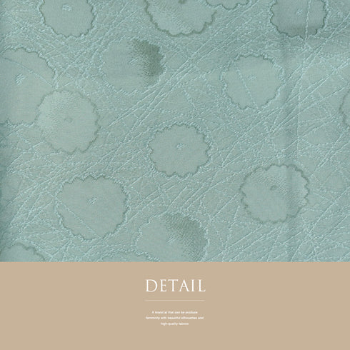 訪問着 リサイクル 身丈158.7cm 裄64cm 袷 無地 花柄地紋 絵羽 平和屋 光琳 グリーン Mサイズ セミフォーマル お洒落 一つ紋 正絹 広衿 Sランク