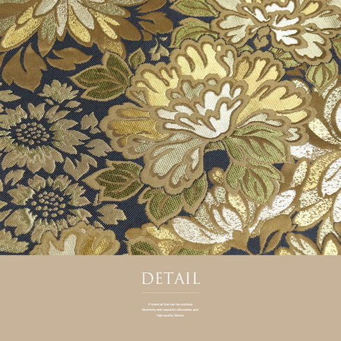 袋帯 リサイクル 帯丈430cm 六通 花各種柄 刺繍 こむさでもーど ブラック Sサイズ 正絹 Sランク お洒落