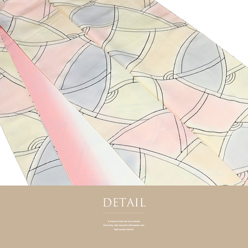 小紋 リサイクル 身丈160.5cm 裄64.6cm 袷 地紋彩色 多色 Lサイズ お洒落 正絹 広衿 Sランク