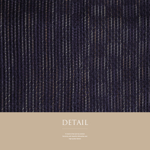 道行コート リサイクル 身丈111.8cm 裄71.6cm 単衣 格子柄 スリーシーズン 薄物 奄美大島本泥染 パープル LLサイズ お洒落 証紙 正絹 Sランク