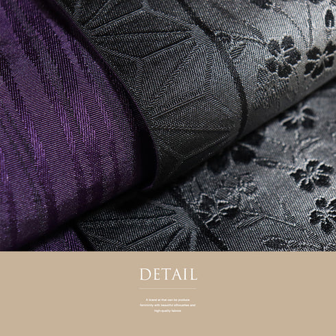 半巾帯 リサイクル 帯丈378cm 全通 花柄 麻の葉柄 ぼかし ブラック SSサイズ ポリエステル Sランク カジュアル お洒落